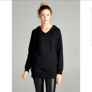 Black tunic hoodie